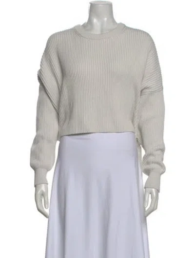 Pre-owned Intermix Crew Neck Sweater In White