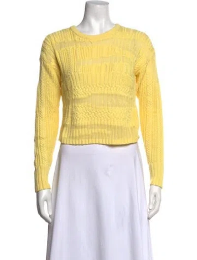 Pre-owned Intermix Crew Neck Sweater In Yellow