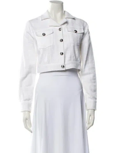 Pre-owned Intermix Denim Jacket In White