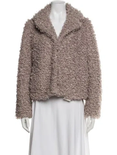 Pre-owned Intermix Faux Fur Faux Fur Jacket In Neutral