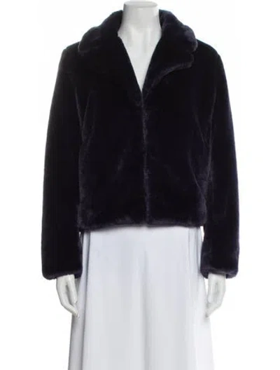 Pre-owned Intermix Faux Fur Jacket In Blue