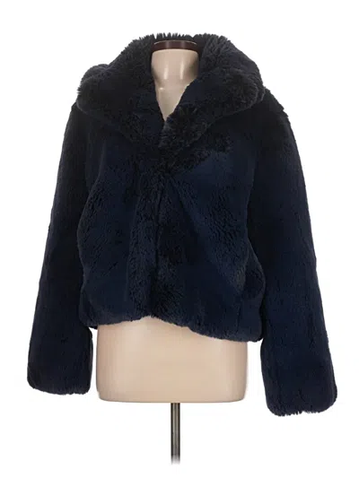 Pre-owned Intermix Faux Fur Jacket In Blue
