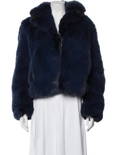 Pre-owned Intermix Faux Fur Jacket In Blue