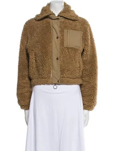 Pre-owned Intermix Faux Fur Jacket In Brown