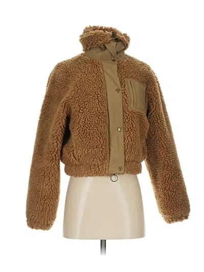 Pre-owned Intermix Faux Fur Jacket In Brown