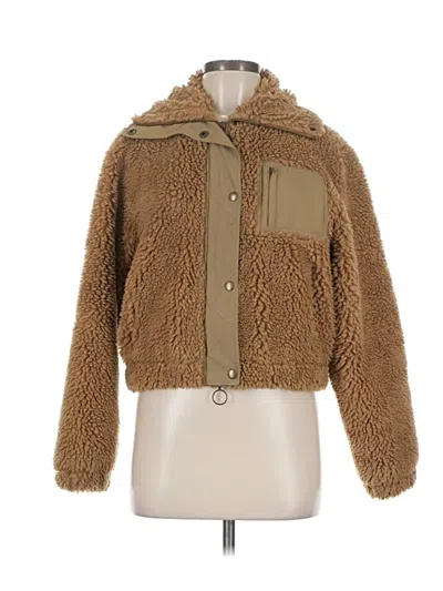 Pre-owned Intermix Faux Fur Jacket In Tan