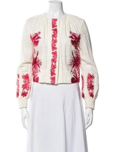 Pre-owned Intermix Floral Print Jacket In Neutrals
