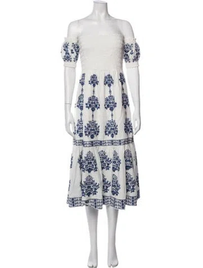 Pre-owned Intermix Floral Print Midi Length Dress In Multi