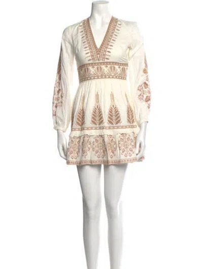 Pre-owned Intermix Floral Print Mini Dress W/ Tags In Neutrals