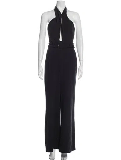 Pre-owned Intermix Halterneck Jumpsuit In Blue
