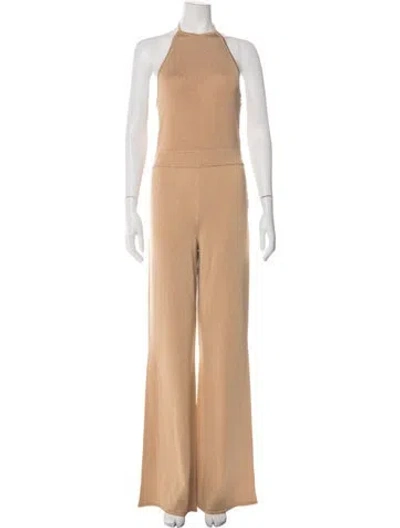 Pre-owned Intermix Halterneck Jumpsuit In Neutrals