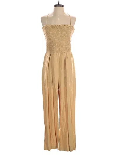 Pre-owned Intermix Jumpsuit In Tan