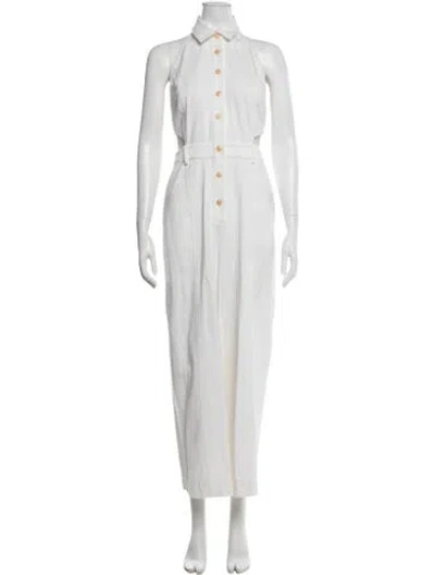 Pre-owned Intermix Jumpsuit In White