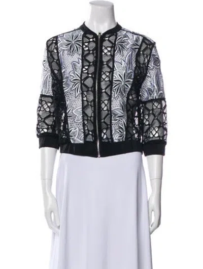 Pre-owned Intermix Lace Pattern Jacket In Black