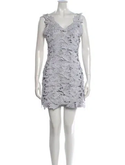 Pre-owned Intermix Lace Pattern Mini Dress In Silver