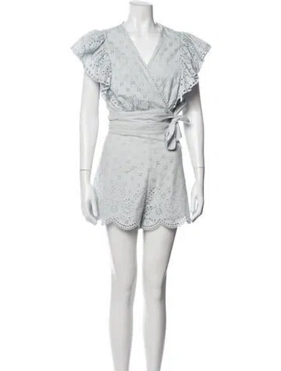 Pre-owned Intermix Lace Pattern Ruffle Embellishment Skirt Set In White