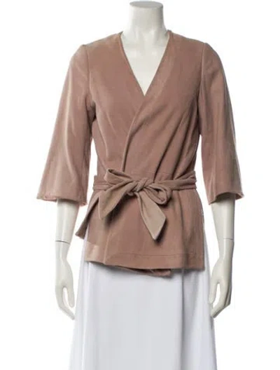 Pre-owned Intermix Leather Biker Jacket In Multi