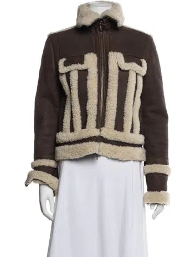 Pre-owned Intermix Leather Coat In Multi