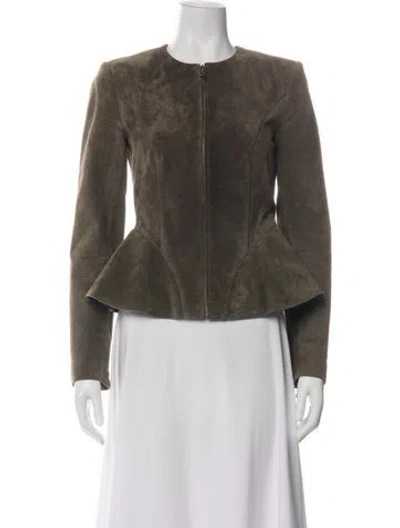 Pre-owned Intermix Leather Jacket In Brown