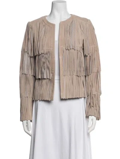 Pre-owned Intermix Leather Jacket In Multicolor