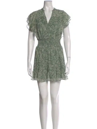 Pre-owned Intermix Linen Mini Dress In Green
