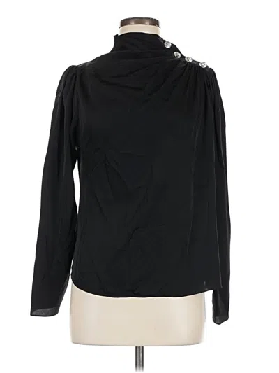 Pre-owned Intermix Long Sleeve Blouse In Black