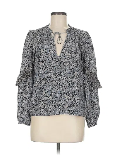 Pre-owned Intermix Long Sleeve Blouse In Blue