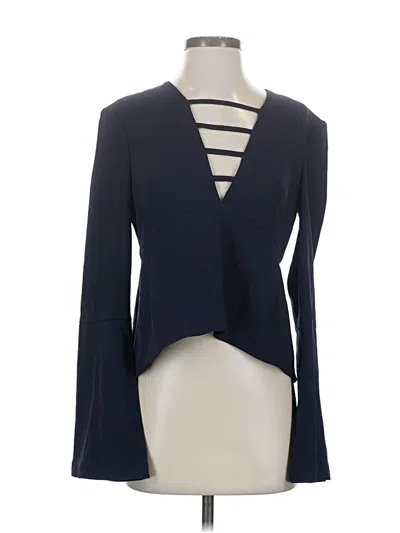 Pre-owned Intermix Long Sleeve Blouse In Blue
