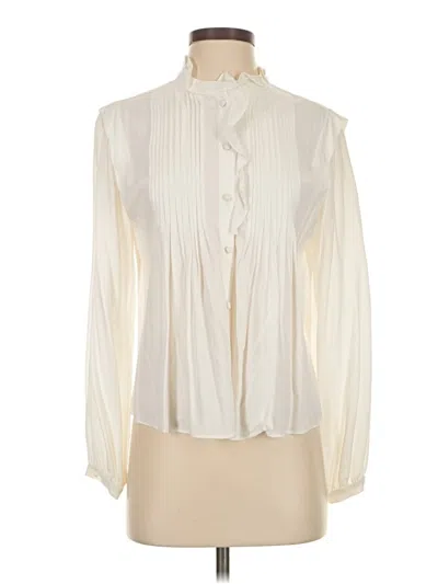 Pre-owned Intermix Long Sleeve Blouse In Ivory