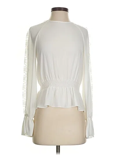Pre-owned Intermix Long Sleeve Blouse In Ivory