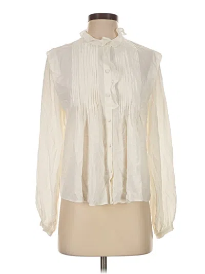 Pre-owned Intermix Long Sleeve Blouse In Ivory
