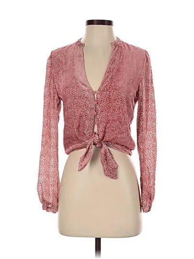 Pre-owned Intermix Long Sleeve Blouse In Pink