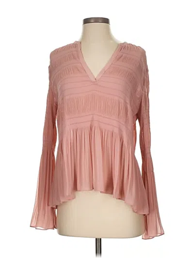 Pre-owned Intermix Long Sleeve Blouse In Pink