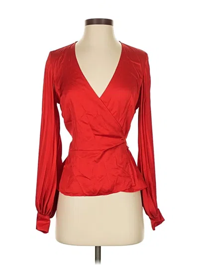 Pre-owned Intermix Long Sleeve Blouse In Red