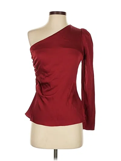 Pre-owned Intermix Long Sleeve Blouse In Red