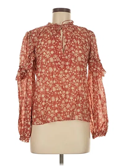 Pre-owned Intermix Long Sleeve Blouse In Red