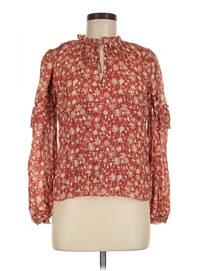 Pre-owned Intermix Long Sleeve Blouse In Red