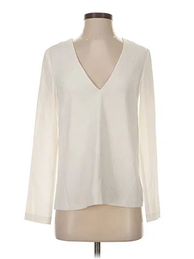 Pre-owned Intermix Long Sleeve Blouse In White
