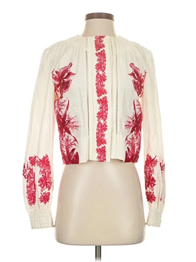 Pre-owned Intermix Long Sleeve Blouse In White