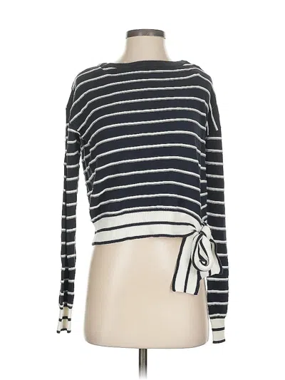 Pre-owned Intermix Long Sleeve Top Black Boatneck Tops