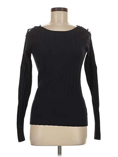 Pre-owned Intermix Long Sleeve Top Black Boatneck Tops