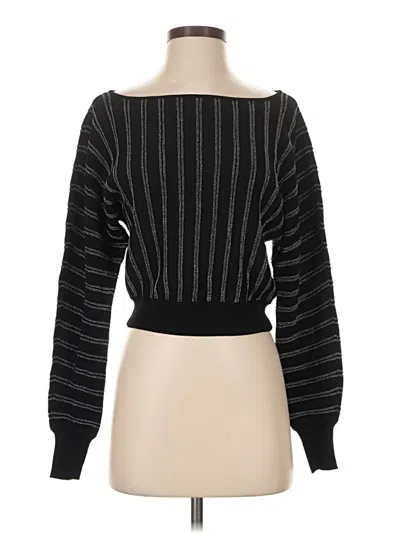 Pre-owned Intermix Long Sleeve Top Black Boatneck Tops