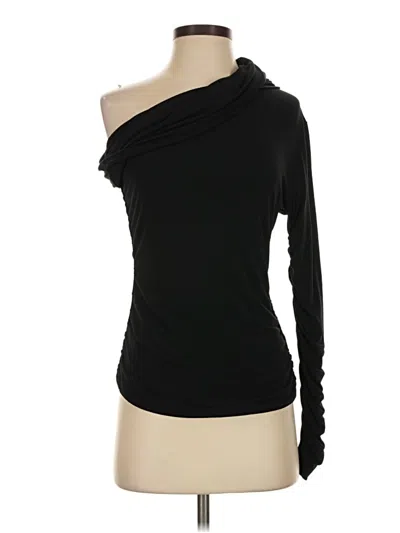Pre-owned Intermix Long Sleeve Top Black One Shoulder Neckline Tops