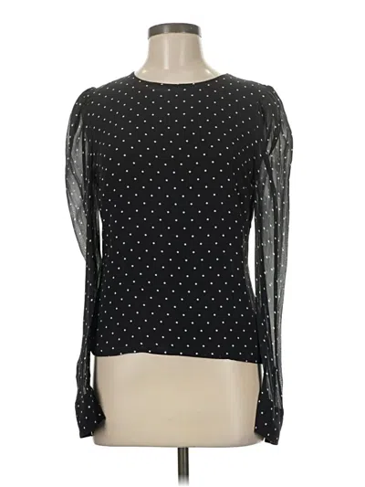 Pre-owned Intermix Long Sleeve Top Black Square Neckline Tops