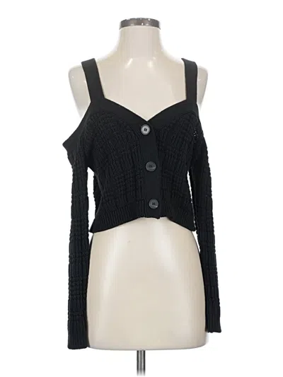 Pre-owned Intermix Long Sleeve Top Black Square Neckline Tops