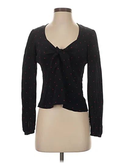 Pre-owned Intermix Long Sleeve Top Black Sweetheart Neckline Tops