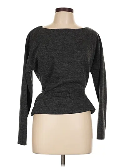 Pre-owned Intermix Long Sleeve Top Gray Boatneck Tops