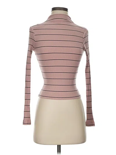 Pre-owned Intermix Long Sleeve Turtleneck In Tan