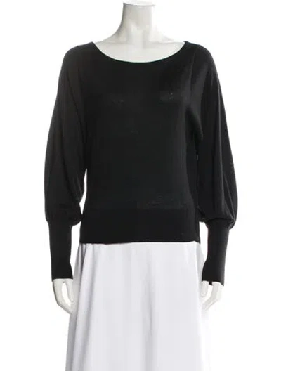 Pre-owned Intermix Merino Wool Bateau Neckline Sweater In Gray