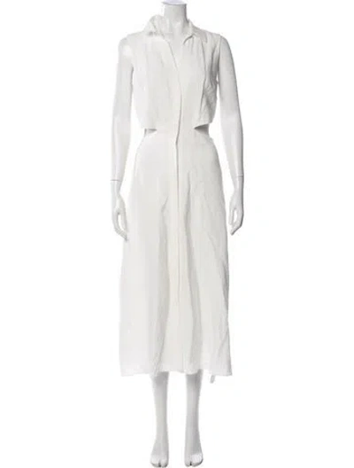 Pre-owned Intermix Midi Length Dress In White